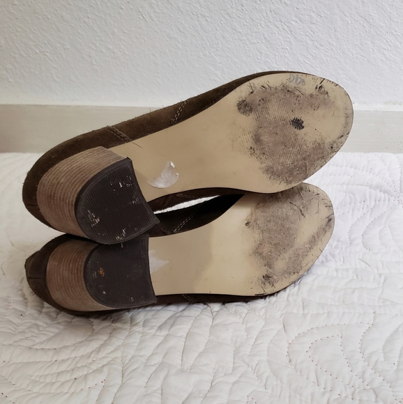 Steve Madden Harrlee Leather Heeled Booties Size 7.5 Suede Heels Boots - Picture 8 of 9